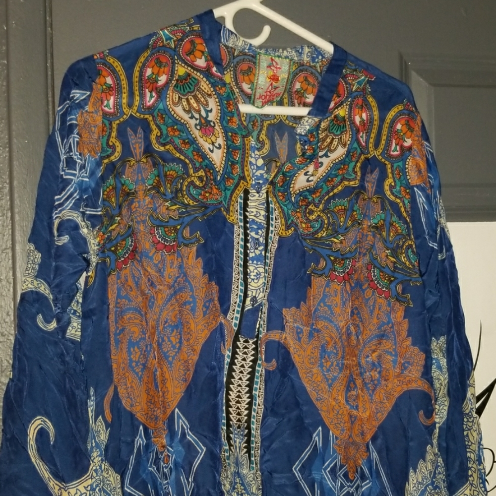 Womens Johnny was print shirt L